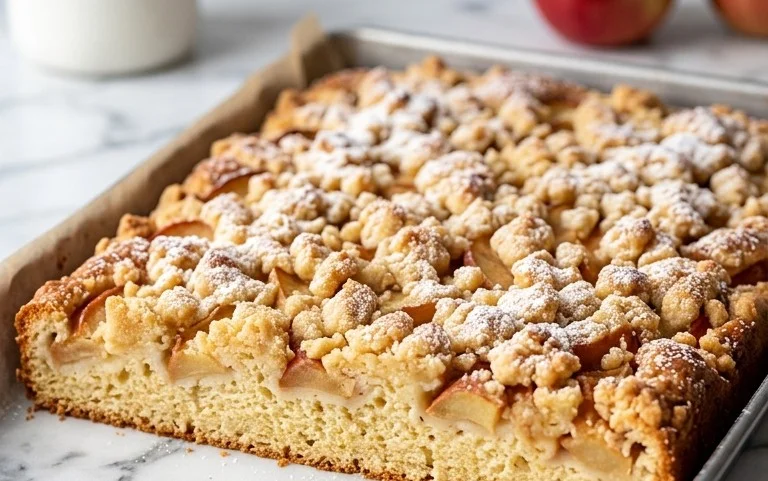 Apfelkuchen vom Blech mit Streusel – einfach lecker