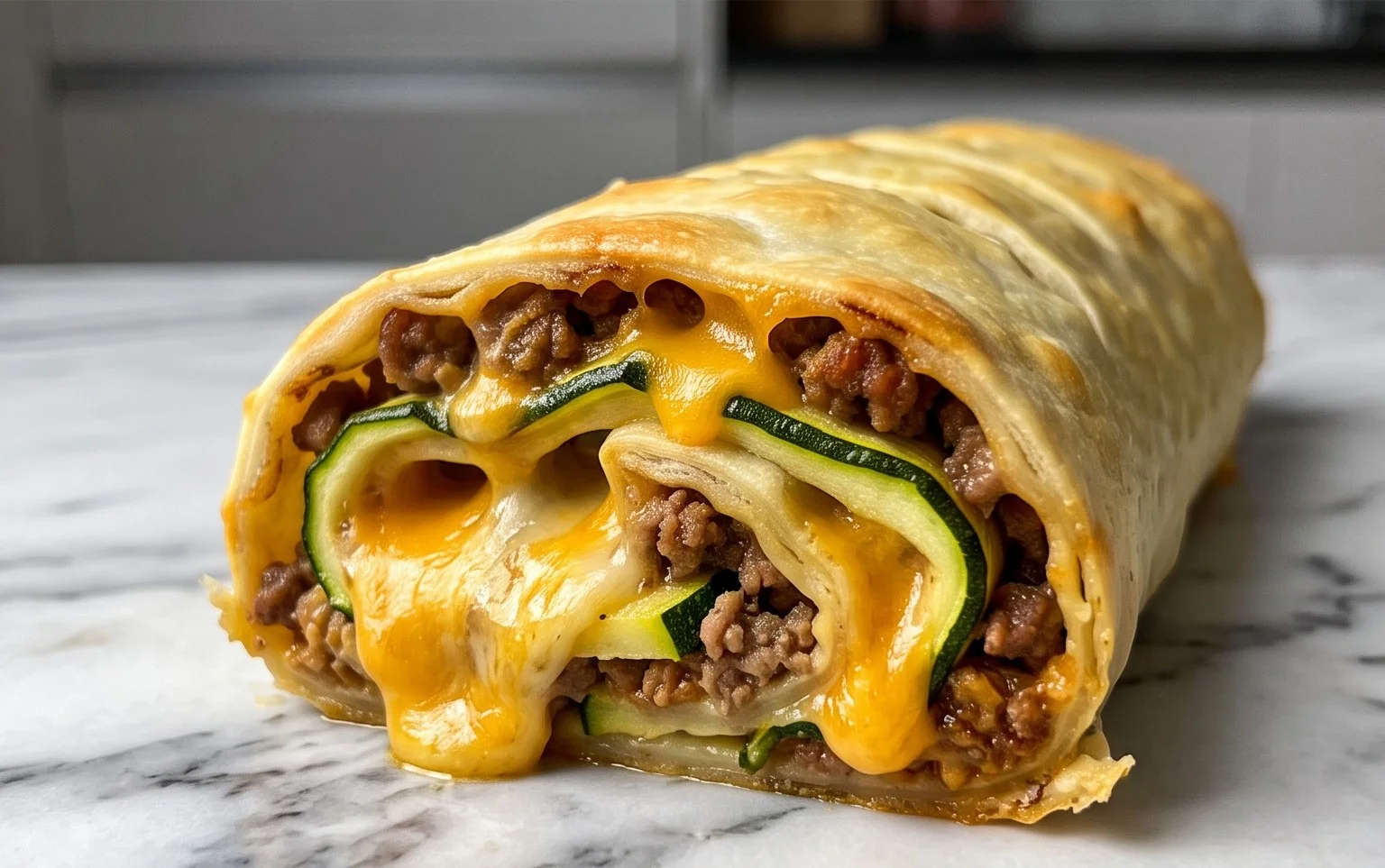 Zucchini-Hackfleisch-Rolle mit Cheddar: Herzhaft & Lecker