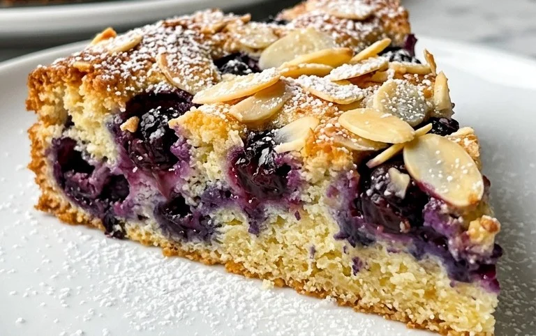 Blaubeer-Butterkuchen mit Mandeln: Glück ist backbar