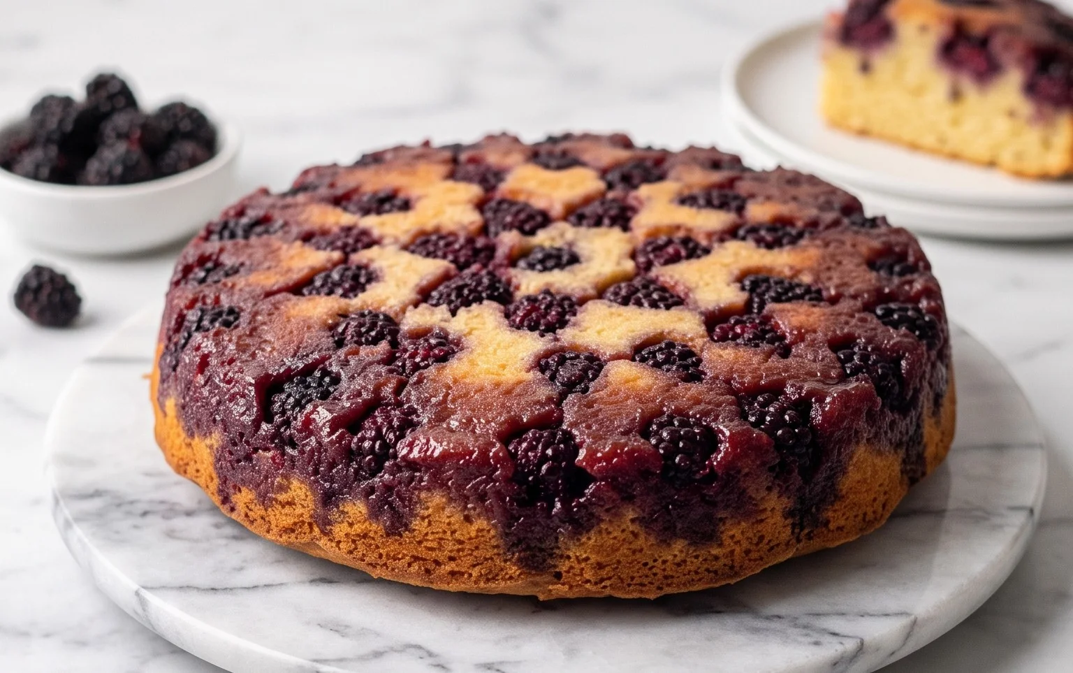 Saftiger Brombeer-Upside-Down-Cake: Fruchtiger Genuss