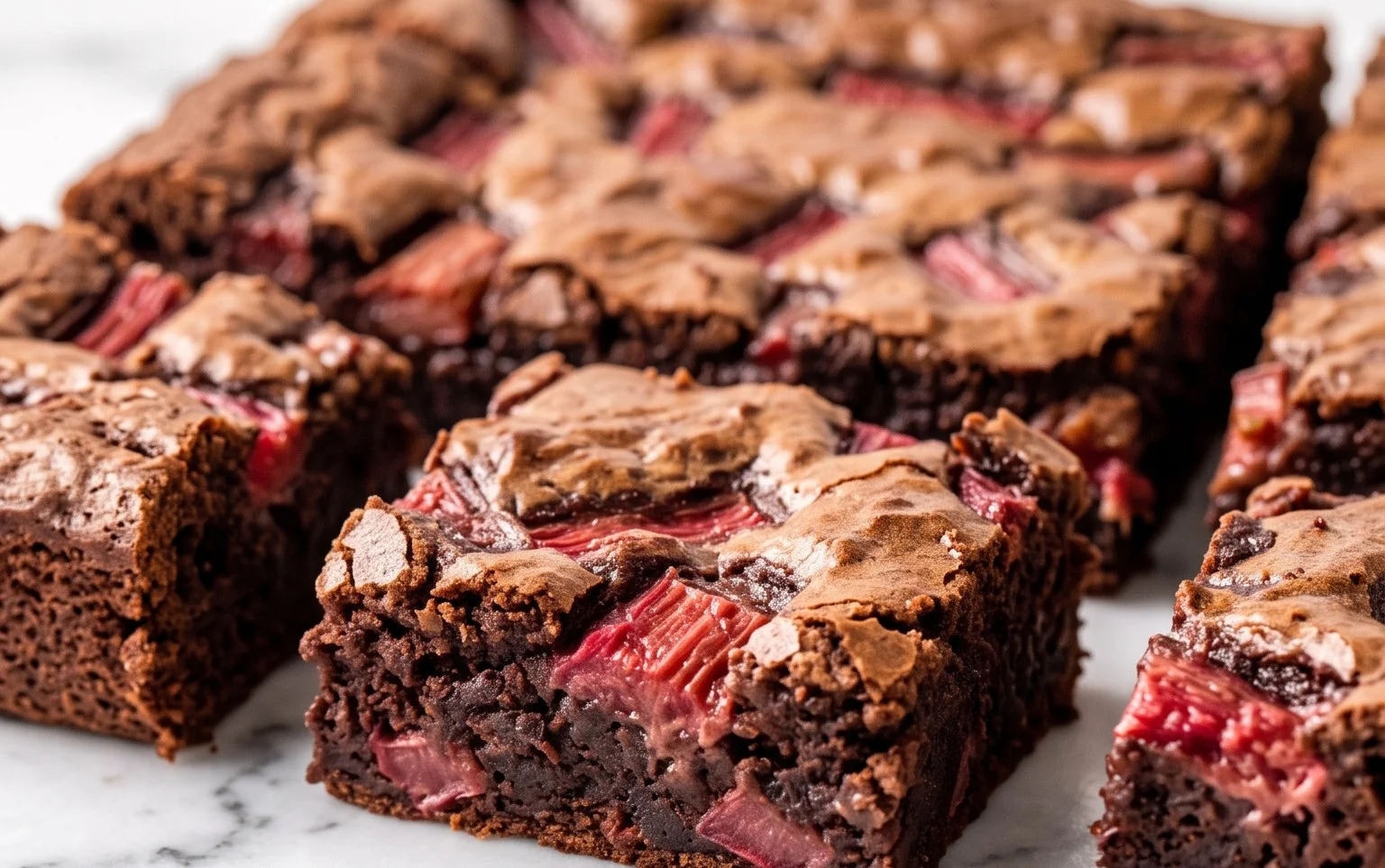 Schoko-Rhabarber Brownies: Fudgy & Fruchtig Rezept